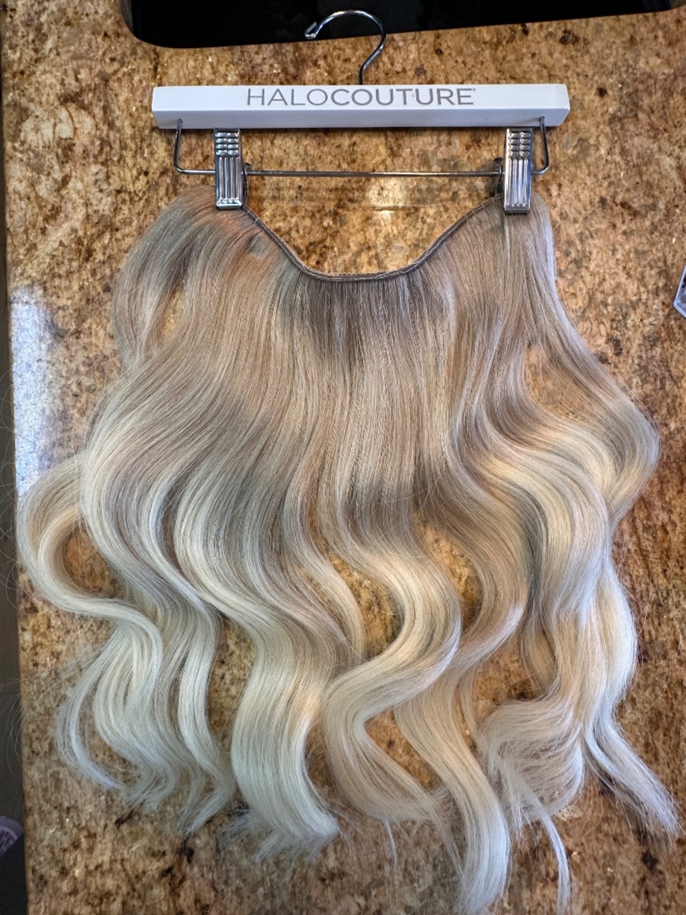 HaloCouture Blonde Ombre Halo Hairpiece - Warm Honey to Platinum Ends